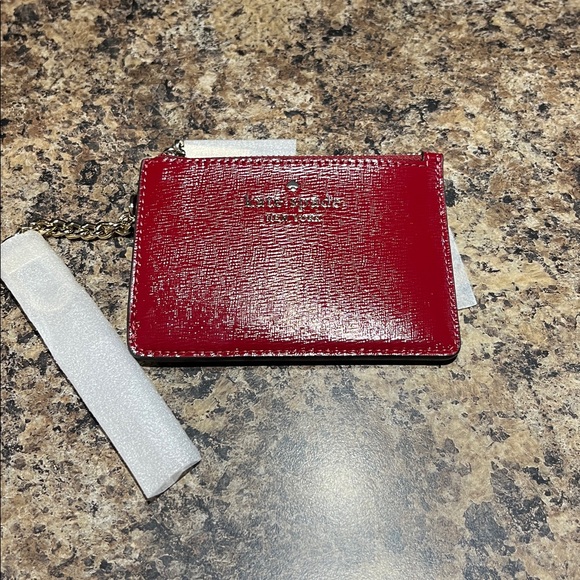 Kate Spade Key Ring Card Holder In Red Jam - Picture 4 of 8